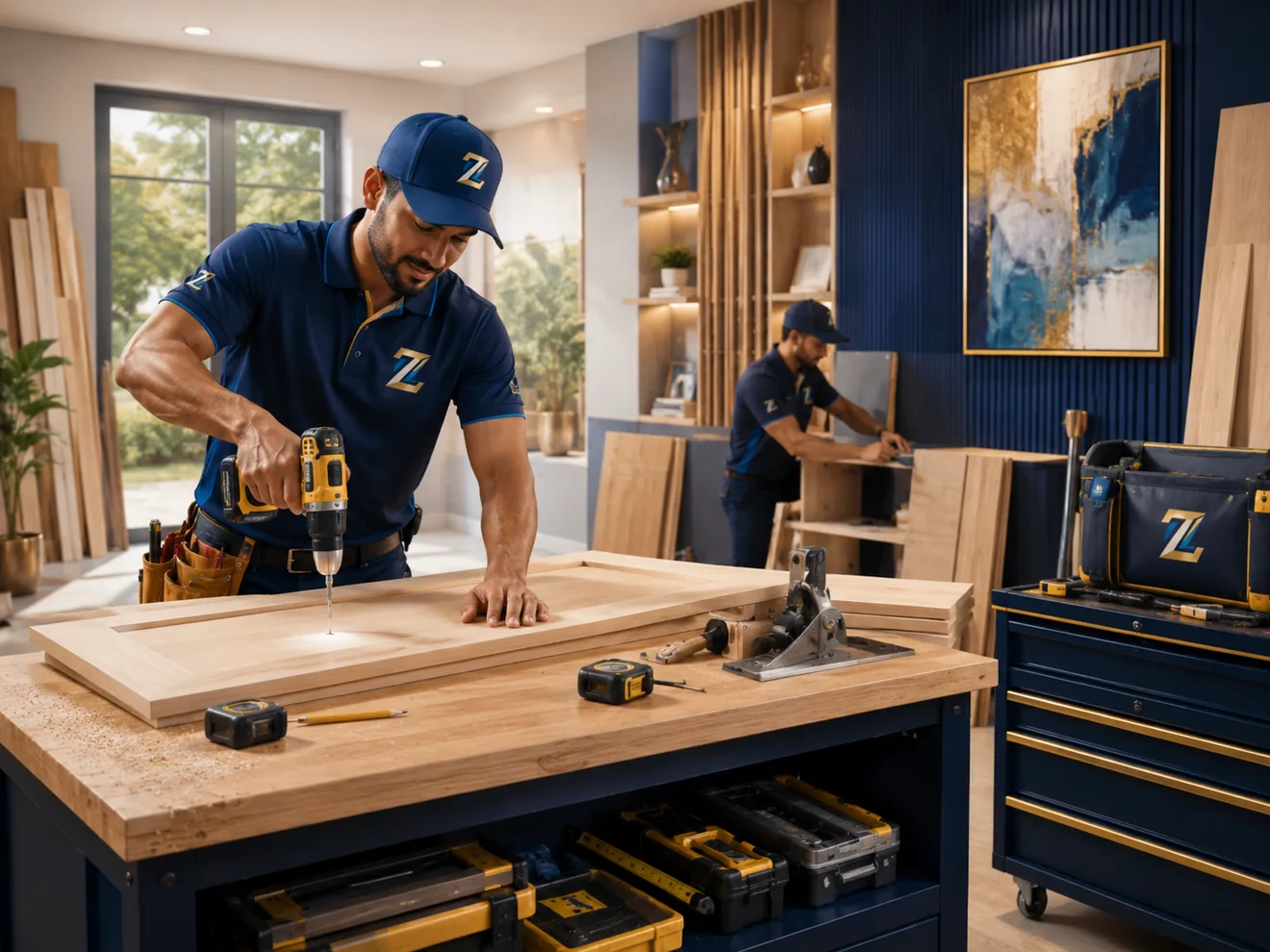 Carpentry work illustration